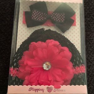 beanie with matching headset bow for girl